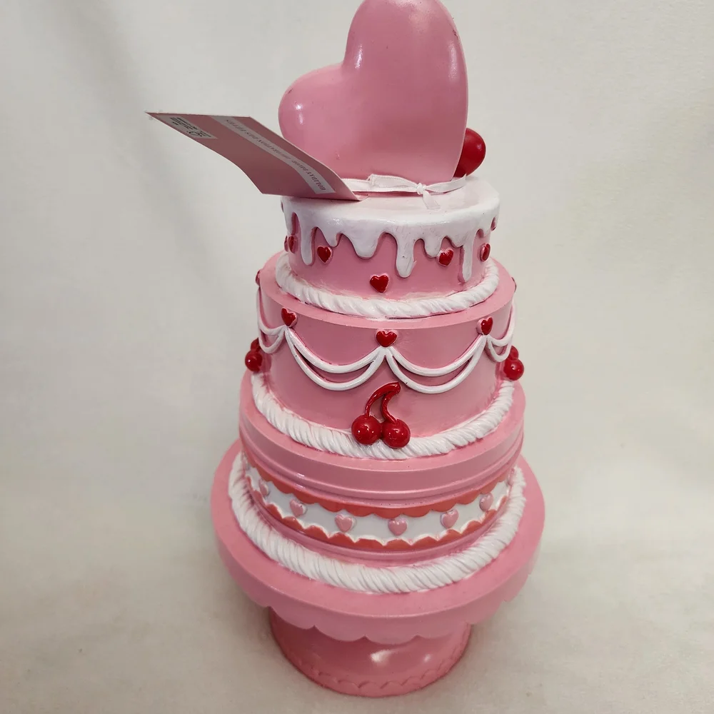 Pink Heart Cake Holiday Decoration for Parties